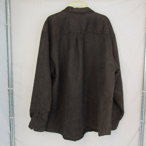 Knightsbridge Men's Brown Suede Cloth Long Sleeve Button Up Collared Shirt Sz XL - Picture 4 of 9